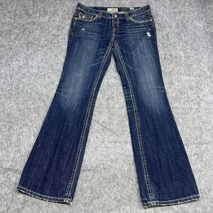 MEK Denim New York Jeans Womens 31x34 Boot Cut Distressed Stretch Y2K Fits 35x35